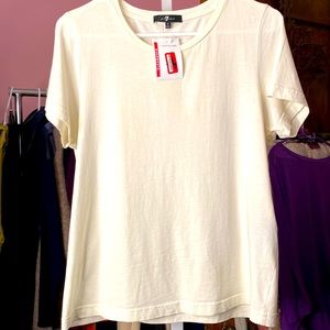 For All Mankind Jen 7 T-Shirt Women’s Size Small Cream NWT